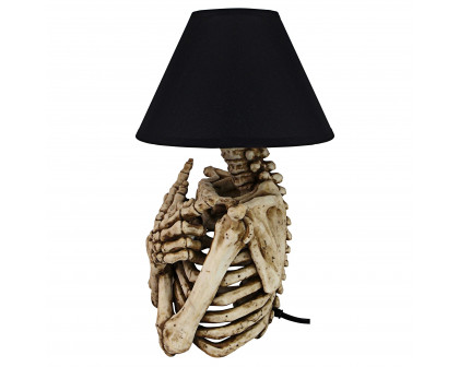 Toscano - Rest in Pieces Gothic Skeleton Table Lamp in Designer Resin