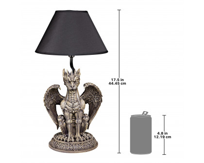 Toscano - Boden the Gothic Gargoyle Sculptural Table Lamp in Gothic Stone, Designer Resin