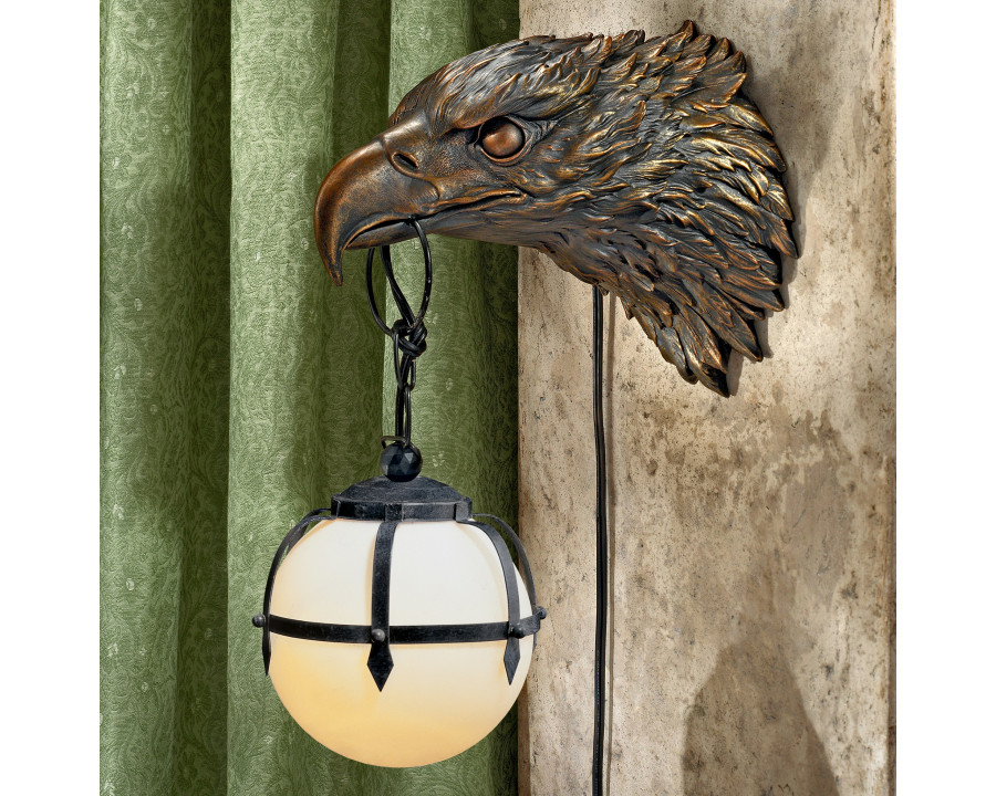 Toscano - Enlightening Freedom Bald Eagle Sculptural Electric Wall Sconce