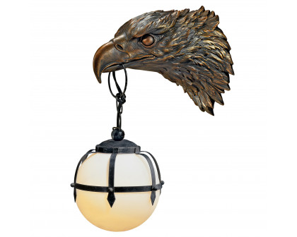 Toscano - Enlightening Freedom Bald Eagle Sculptural Electric Wall Sconce