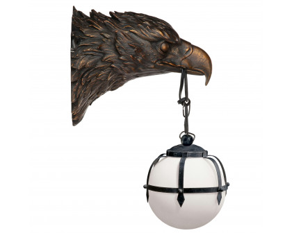 Toscano - Enlightening Freedom Bald Eagle Sculptural Electric Wall Sconce