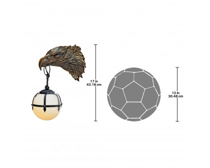 Toscano - Enlightening Freedom Bald Eagle Sculptural Electric Wall Sconce