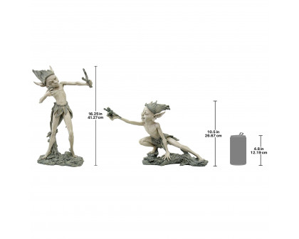 Toscano - Set of 2 Sling Stretch Pixie Garden Statues