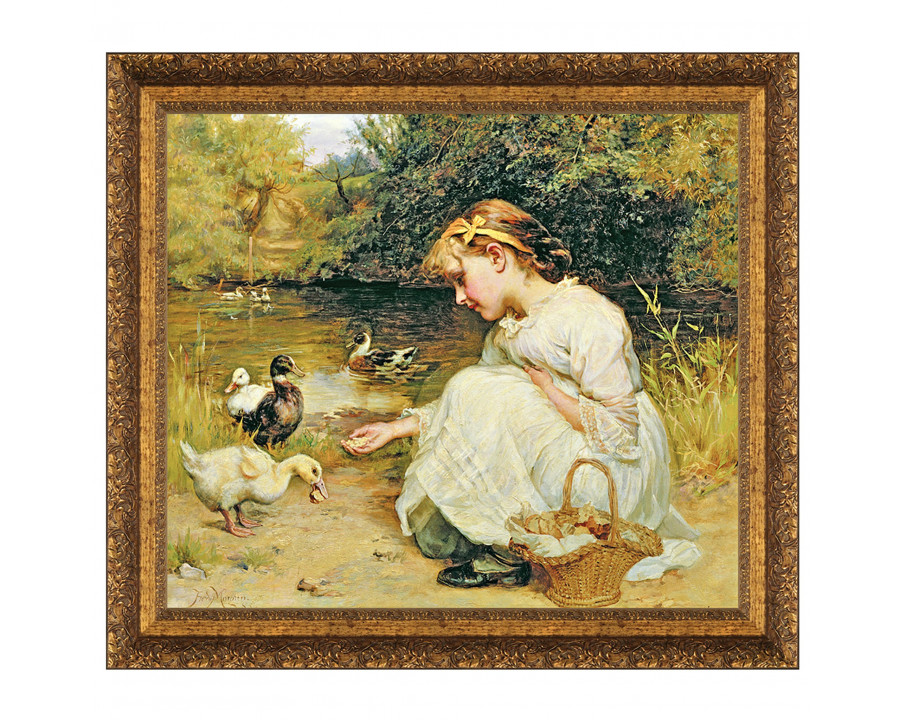 Toscano Making Friends Framed Canvas Replica Painting - Grande