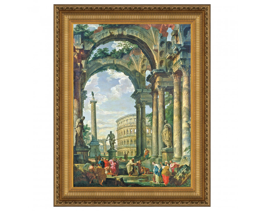 Toscano - Roman Capriccio Framed Canvas Replica Painting