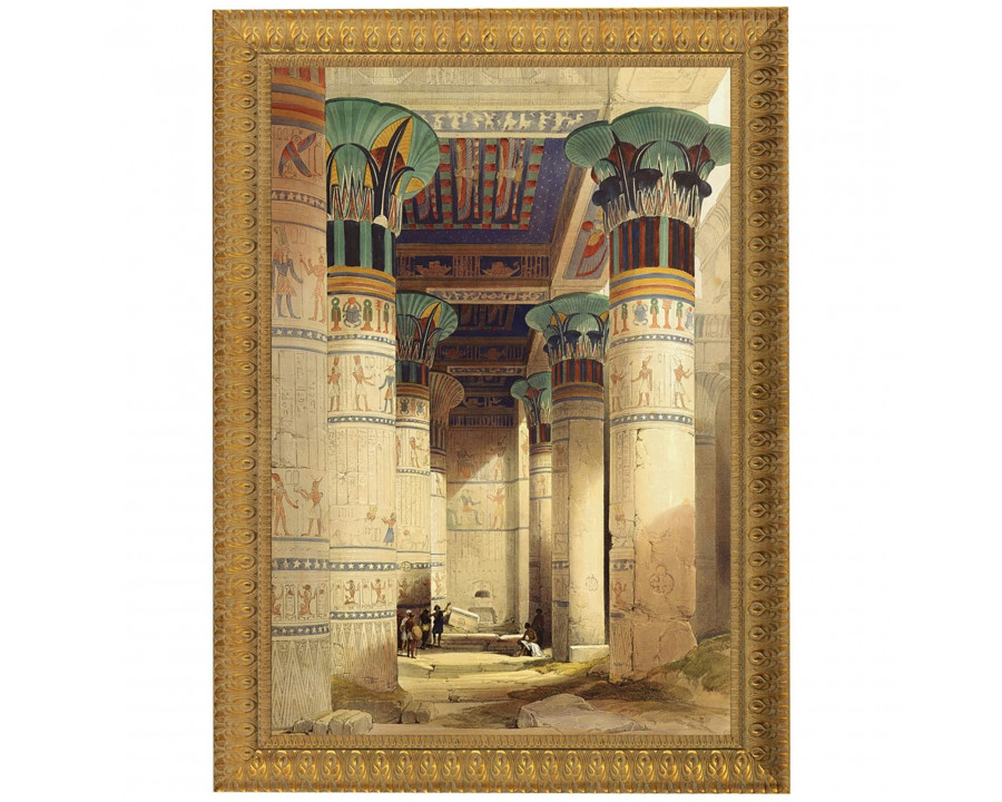 Toscano Egyptian Grand Portico Philae Framed Canvas Replica Painting - Medium