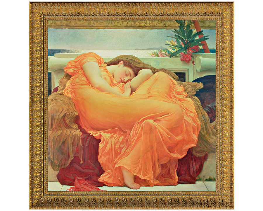 Toscano Flaming June Framed Canvas Replica Painting - Small