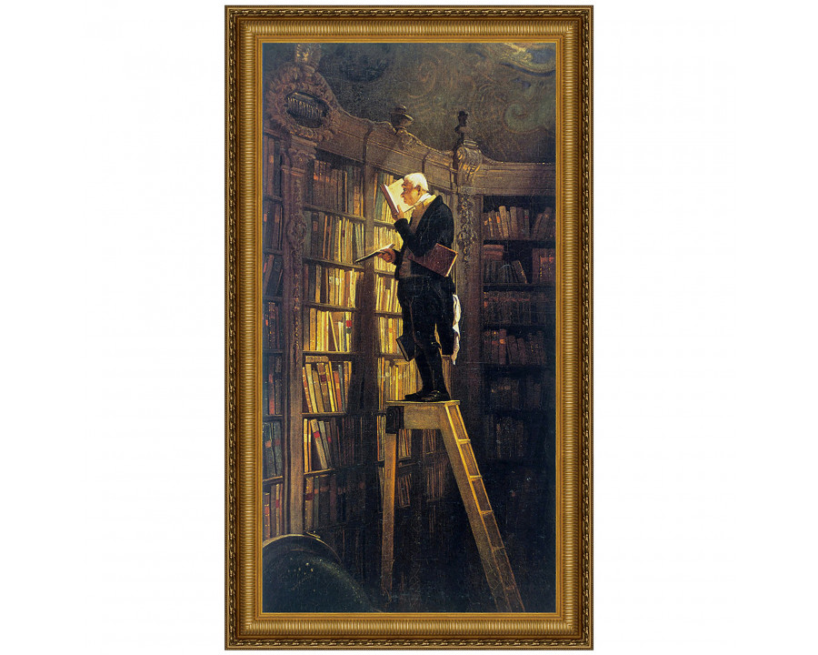 Toscano The Bookworm Framed Canvas Replica Painting - Small