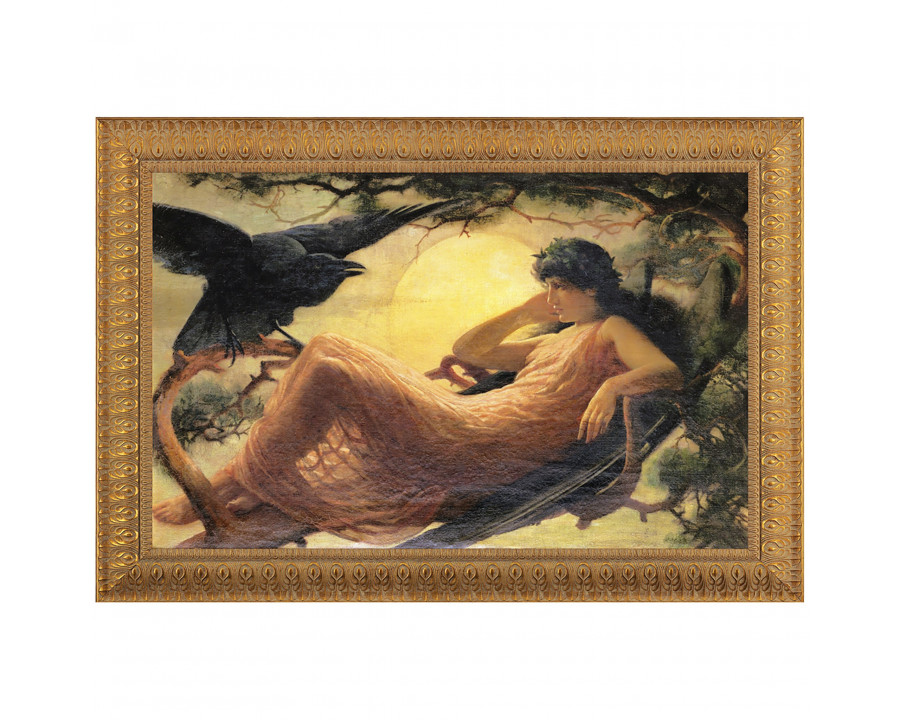 Toscano - The Night Raven Sings Framed Canvas Replica Painting