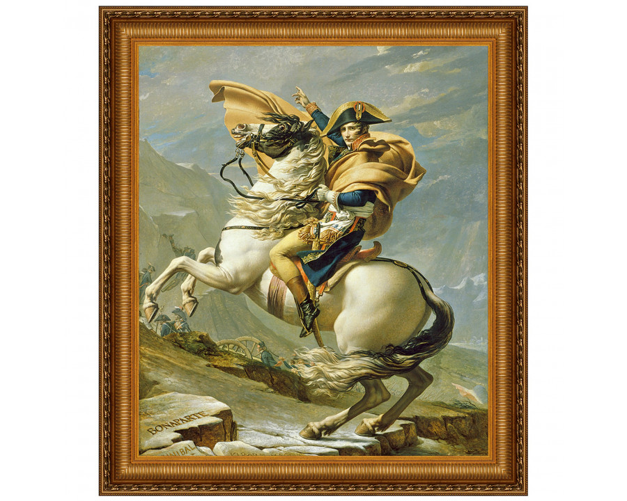 Toscano Napoleon Crosses the Alps Framed Canvas Replica Painting - Small