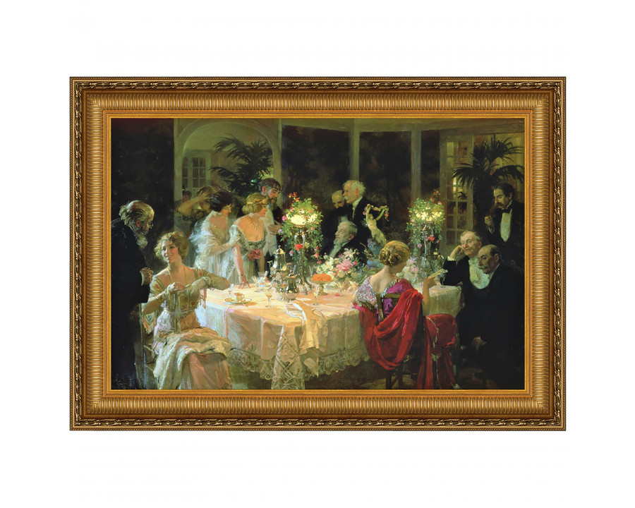 Toscano The End of Dinner Framed Canvas Replica Painting - Small