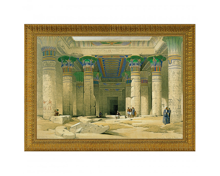 Toscano Grand Portico of the Temple of Philae Framed Canvas Replica Painting - Small