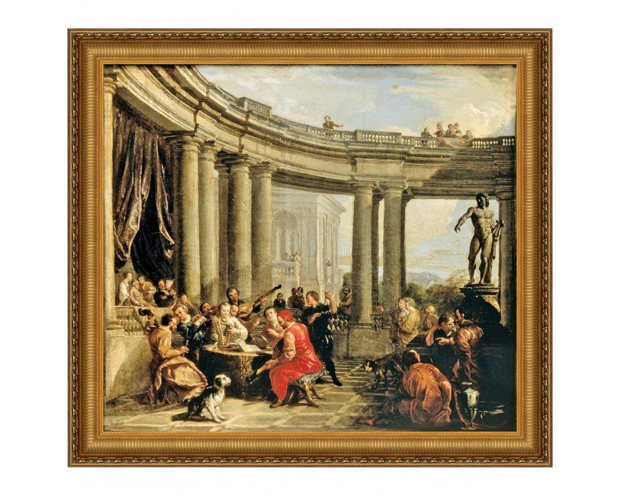 Toscano Concert Given in the Interior Framed Canvas Replica Painting - Small