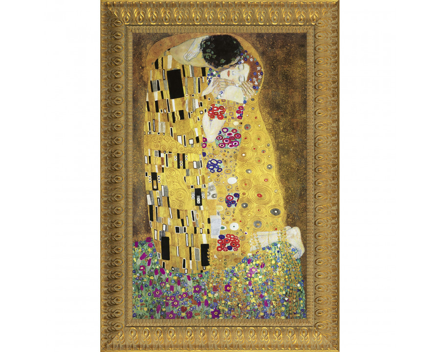 Toscano The Kiss by Gustav Klimt Framed Canvas Replica Painting - Small