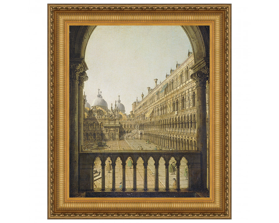 Toscano Interior Court of the Doge Palace Framed Canvas Replica Painting - Small