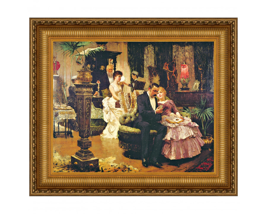 Toscano The Conversation Piece Framed Canvas Replica Painting - Small