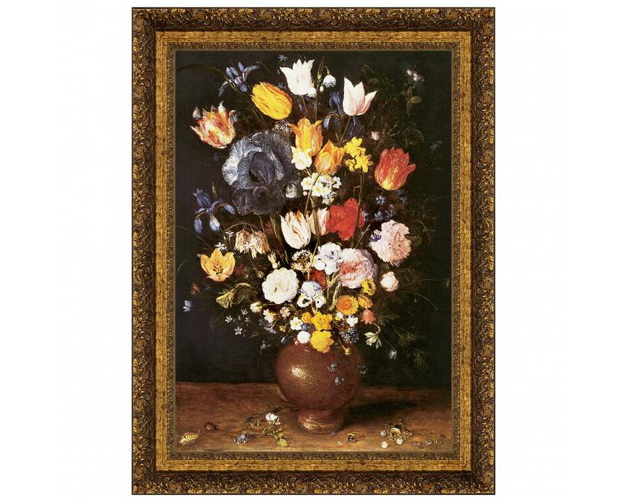 Toscano Bouquet of Flowers Framed Canvas Replica Painting - Small