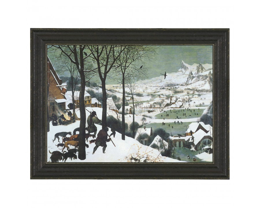 Toscano The Hunters in the Snow Framed Canvas Replica Painting - Small