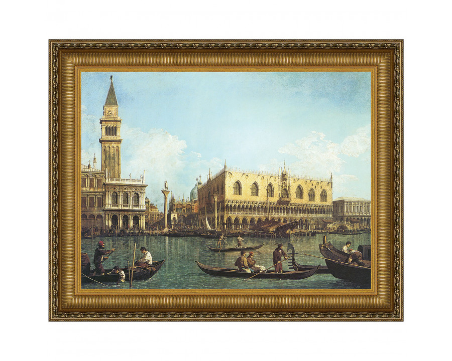 Toscano View of the Bacino di San Marco Framed Canvas Replica Painting - Small