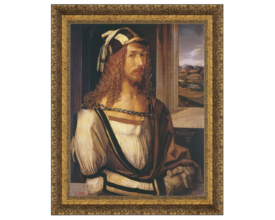 Toscano - Durer Self Portrait Framed Canvas Replica Painting