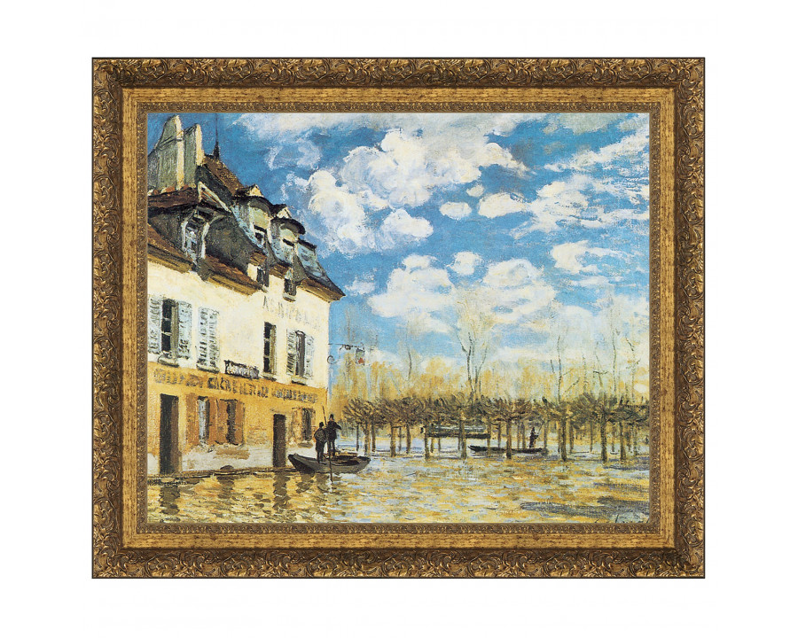 Toscano L Inondation a Port-Marly Framed Canvas Replica Painting - Large