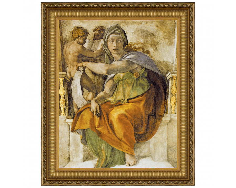 Toscano The Delphic Sibyl Framed Canvas Replica Painting - Small