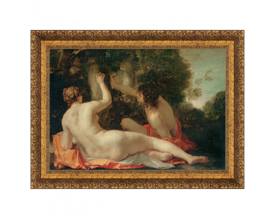 Toscano - Angelica and Medoro Framed Canvas Replica Painting