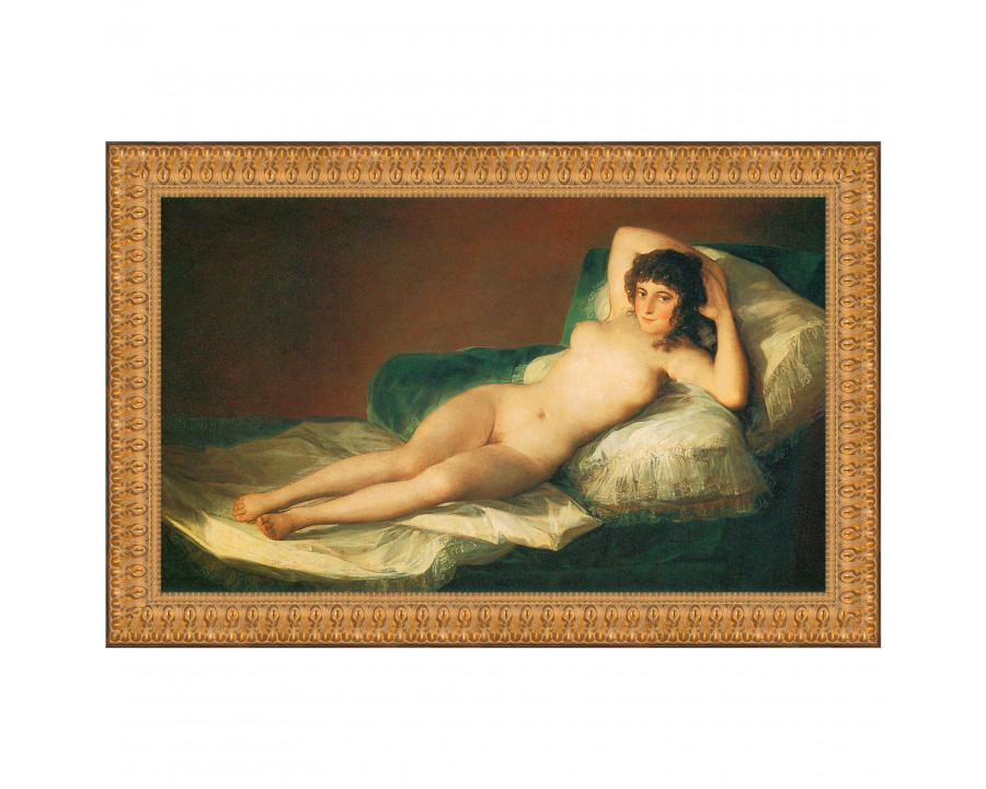 Toscano The Nude Maja (La Maja Desnuda) Framed Canvas Replica Painting - Small