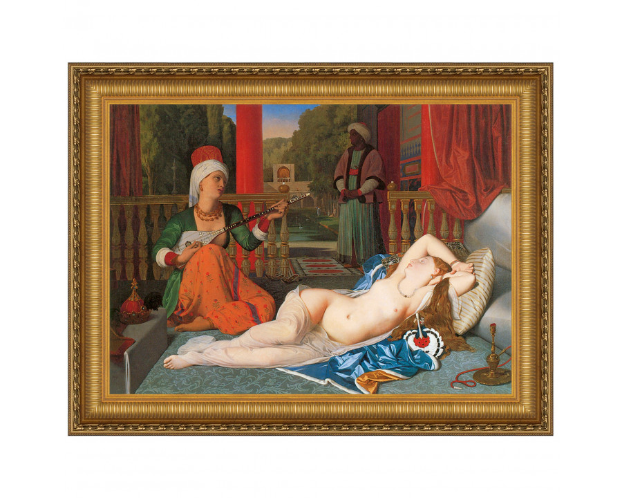 Toscano Odalisque with Slave Framed Canvas Replica Painting - Medium