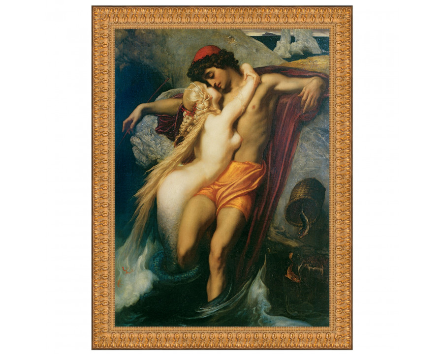 Toscano The Fisherman and the Syren Framed Canvas Replica Painting - Small