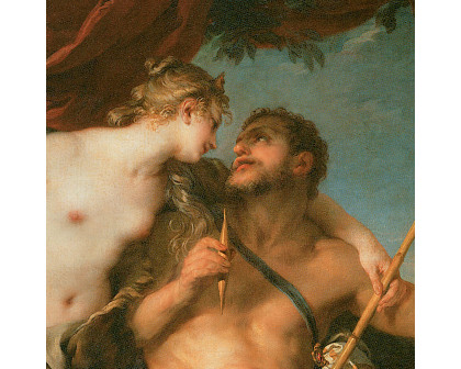 Toscano Hercules and Omphale by Francois Lemoyne Framed Canvas Replica Painting - Small