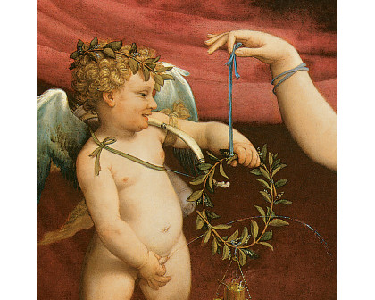 Toscano - Venus and Cupid by Lorenzo Lotto Framed Canvas Replica Painting