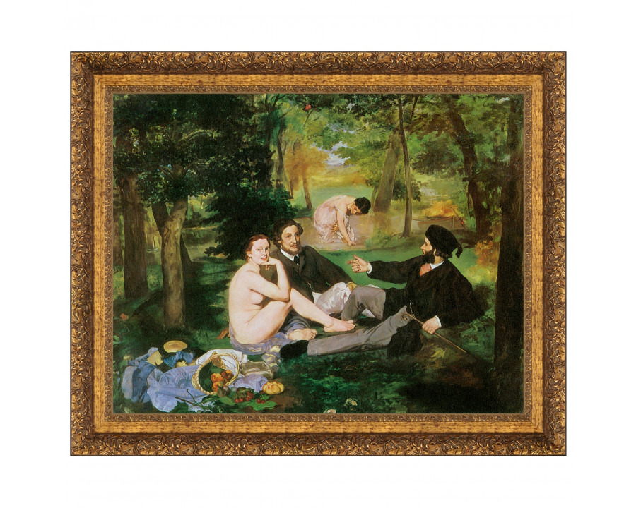 Toscano Luncheon on the Grass Framed Canvas Replica Painting - Small