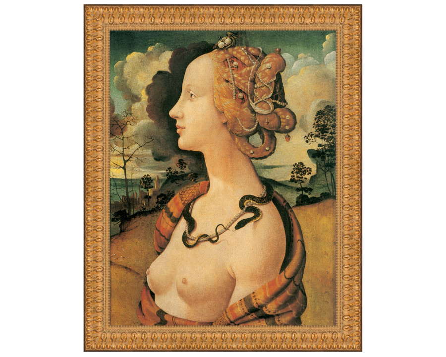 Toscano - Portrait of Simonetta Vespucci Framed Canvas Replica Painting