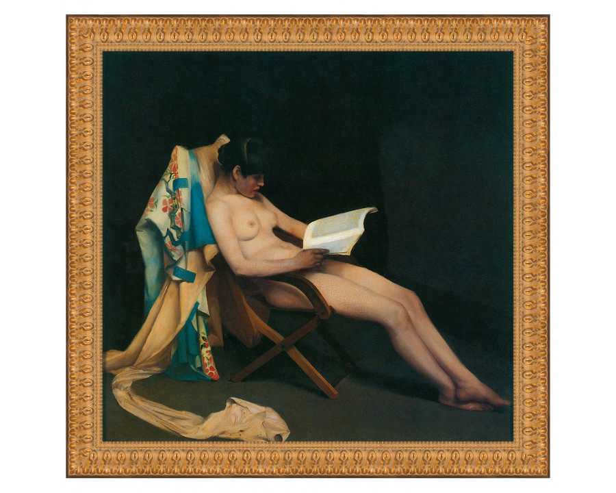 Toscano The Reading Girl Framed Canvas Replica Painting - Medium