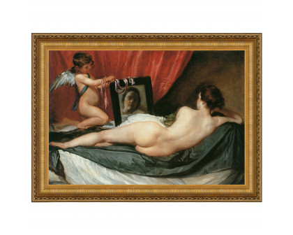 Toscano - Venus at her Mirror Framed Canvas Replica Painting