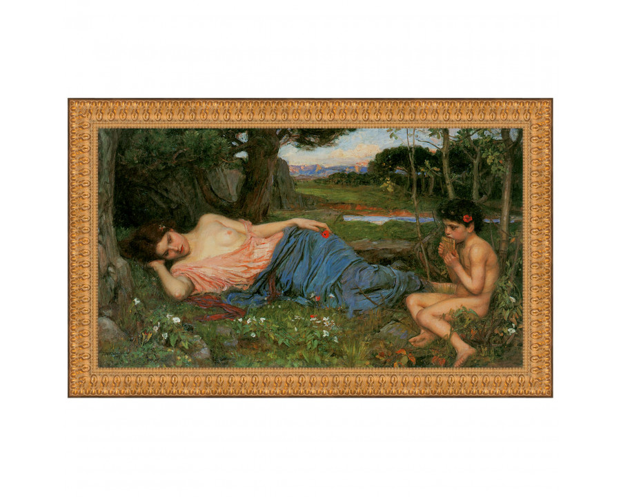 Toscano Listen to my Sweet Pipings Framed Canvas Replica Painting - Small