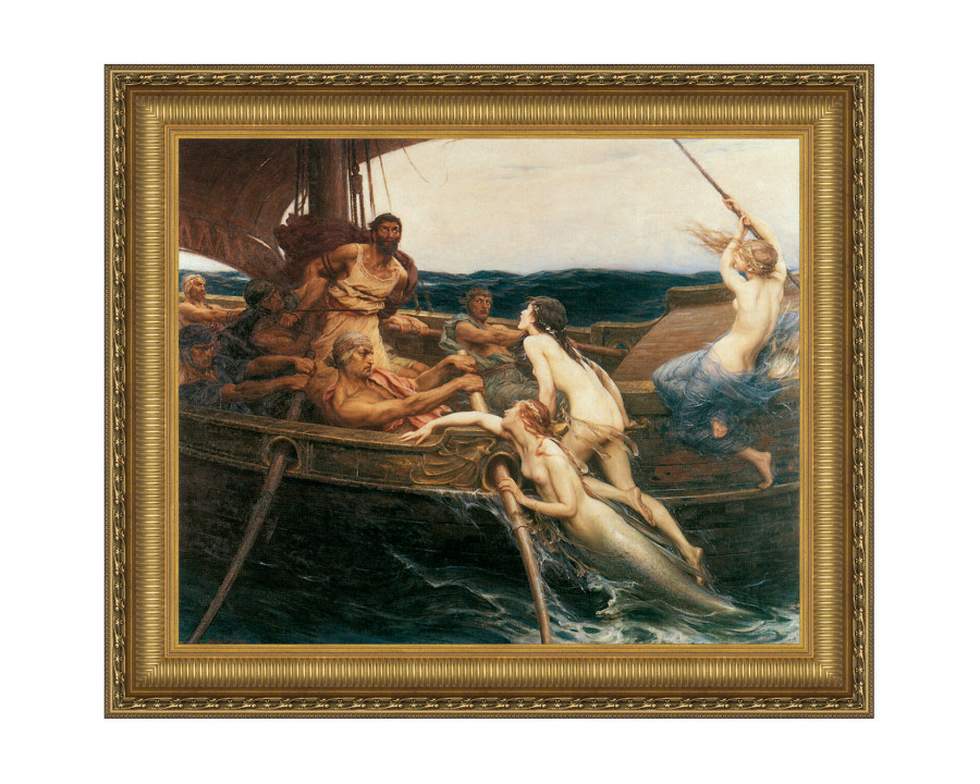 Toscano - Ulysses and the Sirens 1909 Framed Canvas Replica Painting