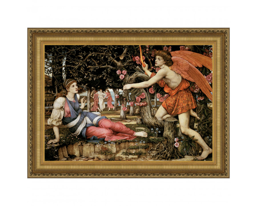 Toscano - Love and the Maiden Framed Canvas Replica Painting