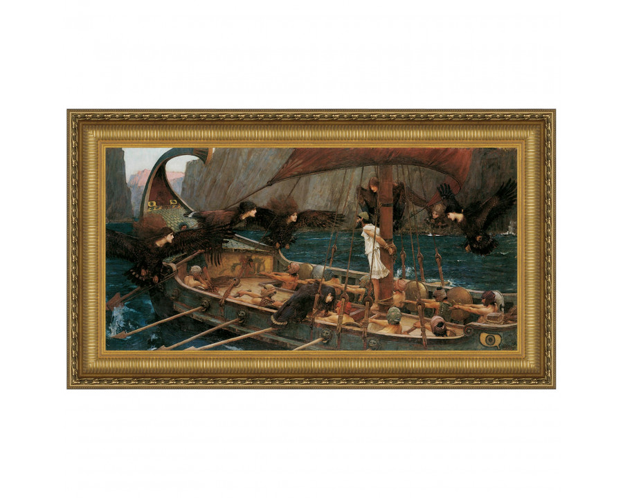 Toscano Ulysses and the Sirens 1891 Framed Canvas Replica Painting - Small