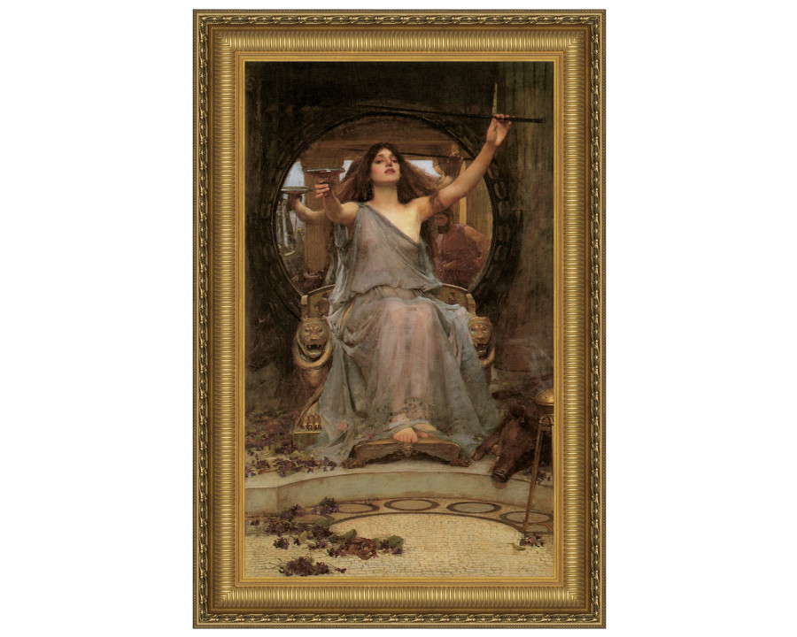 Toscano Circe Offering the Cup to Ulysses Framed Canvas Replica Painting - Small