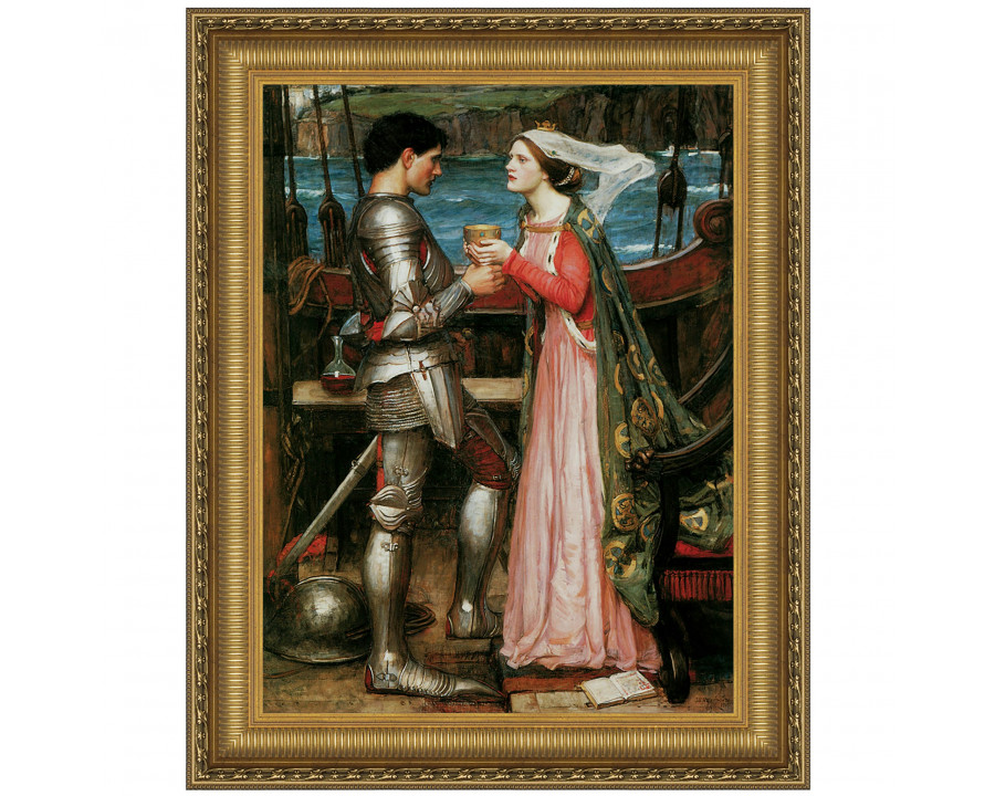 Toscano - Tristan and Isolde Sharing the Potion Framed Canvas Replica Painting