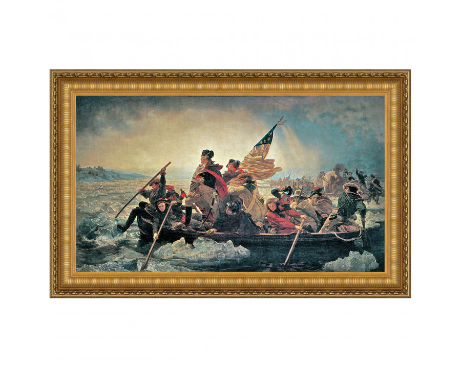 Toscano Washington Crossing the Delaware Framed Canvas Replica Painting - Small