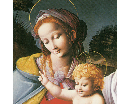 Toscano Virgin and Child with Saints Elizabeth and John Framed Canvas Replica Painting - Small