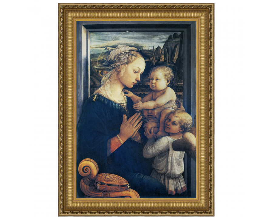 Toscano - Madonna and Child with Two Angels Framed Canvas Replica Painting