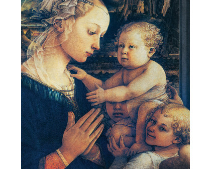 Toscano Madonna and Child with Two Angels Framed Canvas Replica Painting - Small