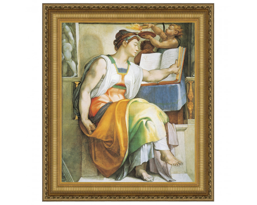 Toscano The Erythraean Sibyl Framed Canvas Replica Painting - Large