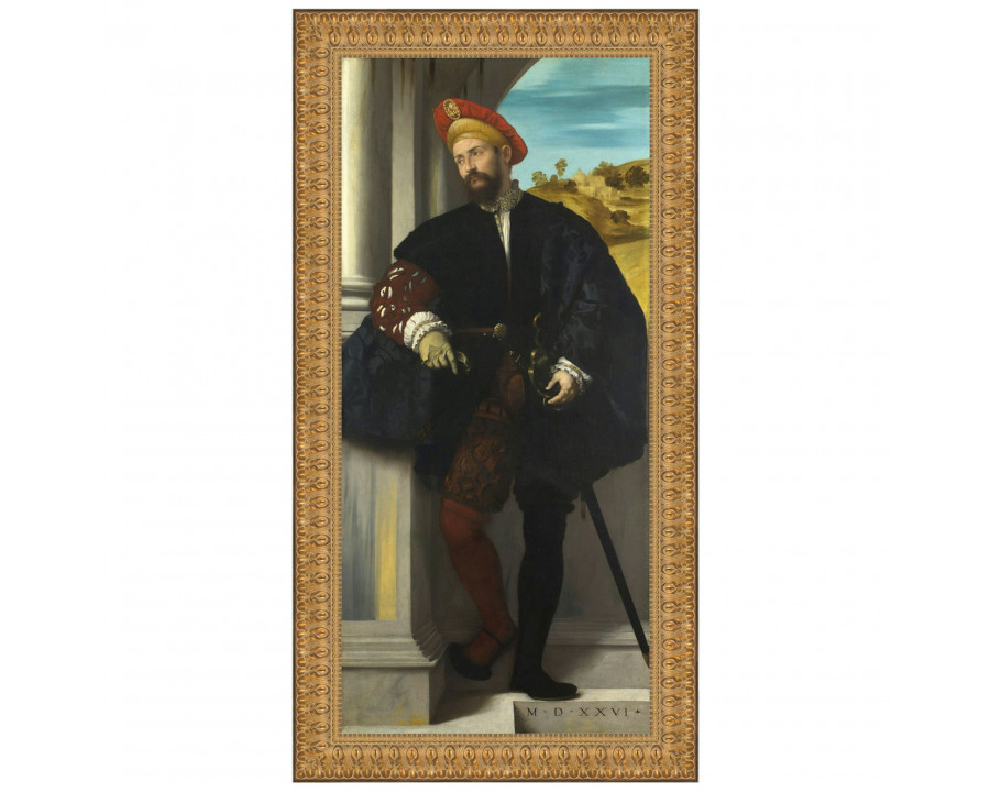 Toscano Portrait of a Man Framed Canvas Replica Painting - Grande