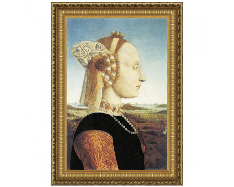 Toscano Portrait of Battista Sforza Framed Canvas Replica Painting - Grande