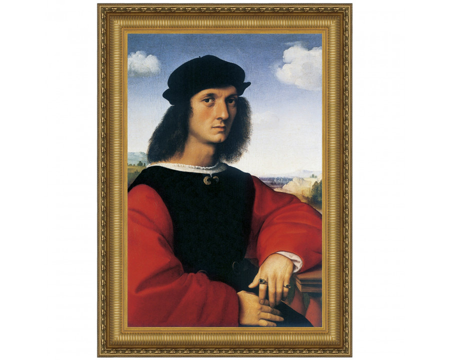 Toscano - Portrait of Agnolo Doni Framed Canvas Replica Painting